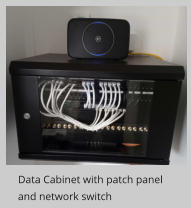 Data Cabinet with patch panel and network switch